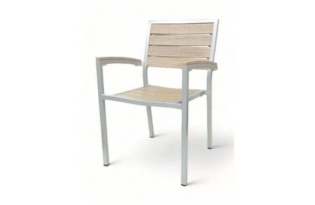 AMKO 543AG Gray Brown Aluminum Commercial Grade Restaurant Chair