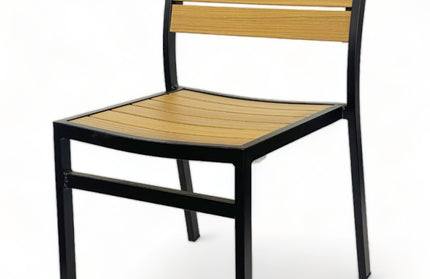 AMKO 543SB Teak Aluminum Commercial Grade Restaurant Chair