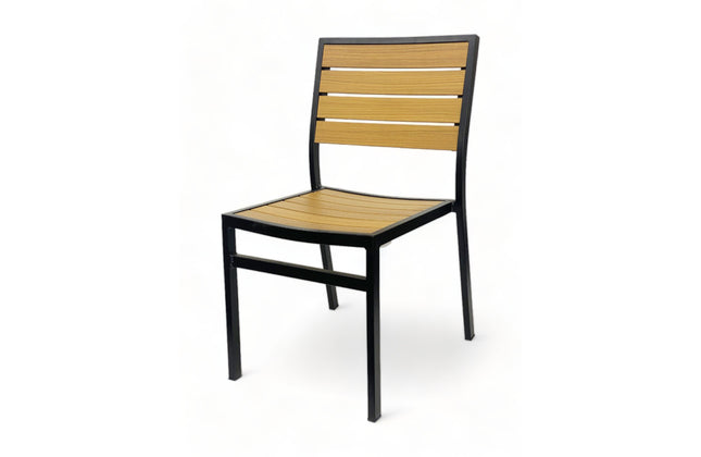 AMKO 543SB Teak Aluminum Commercial Grade Restaurant Chair