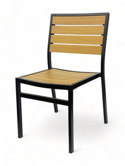 AMKO 543SB Teak Aluminum Commercial Grade Restaurant Chair