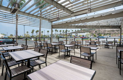 AMKO T75B Gray Brown Restaurant Patio Table Top