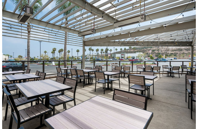 AMKO T75B Gray Brown Restaurant Patio Table Top