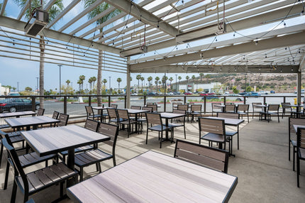 AMKO 543SB Gray Brown Aluminum Commercial Grade Restaurant Chair