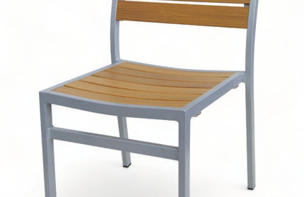 AMKO 543SG Teak Aluminum Commercial Grade Restaurant Chair