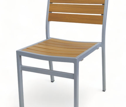 AMKO 543SG Teak Aluminum Commercial Grade Restaurant Chair