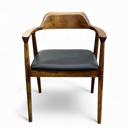 AMKO 568A Walnut Commercial Grade Restaurant Wooden Arm Chair