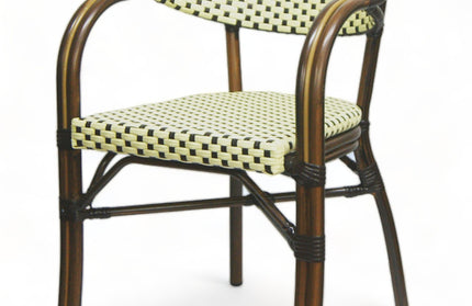 AMKO 606AW Beige and Black Aluminum Commercial Grade Restaurant Chair