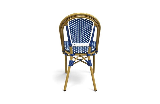 AMKO 608SBL Blue and White Aluminum Commercial Grade Restaurant Chair