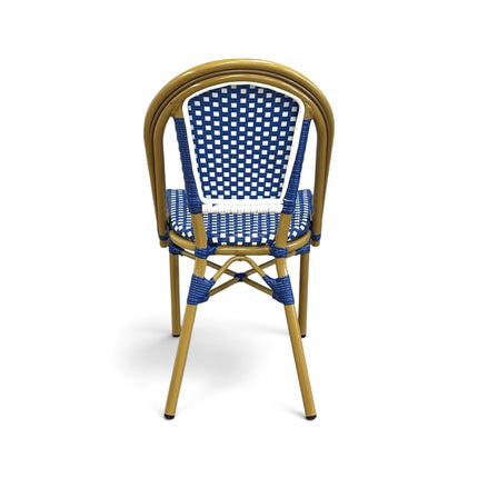 AMKO 608SBL Blue and White Aluminum Commercial Grade Restaurant Chair