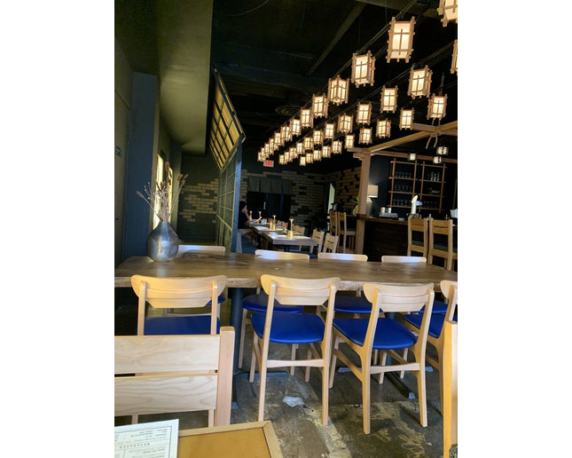AMKO 629P Natural Commercial Grade Restaurant Wood Chair