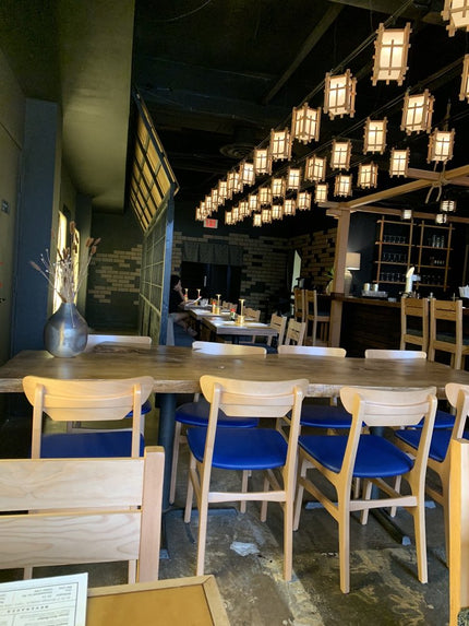 AMKO 629P Natural Commercial Grade Restaurant Wood Chair