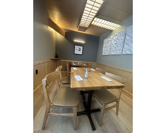 AMKO T10 Plank White Oak Live Edge Restaurant Table Top