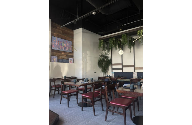 AMKO 629P Walnut Commercial Grade Restaurant Wood Chair