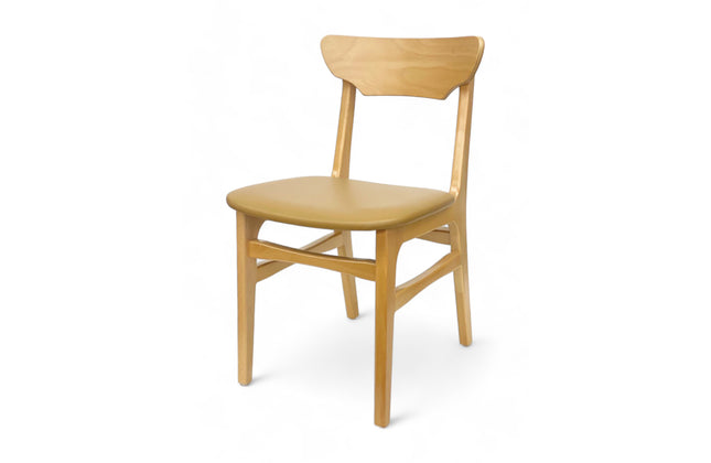 AMKO 629P Natural Commercial Grade Restaurant Wood Chair