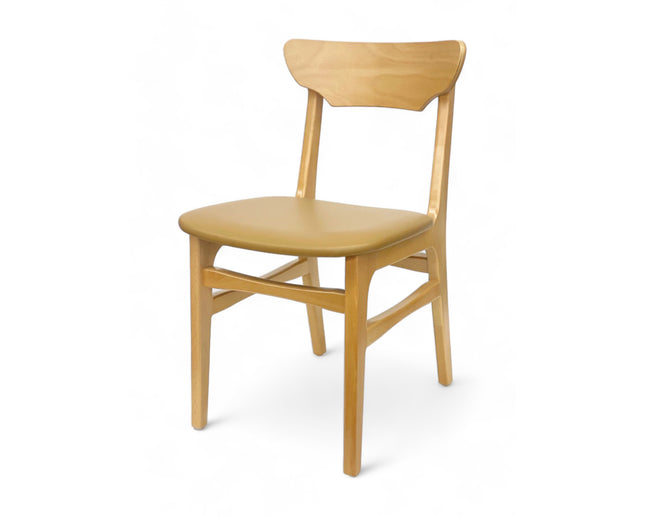 AMKO 629P Natural Commercial Grade Restaurant Wood Chair