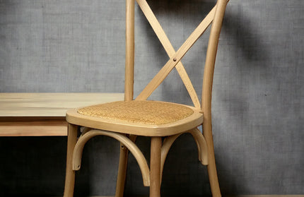 AMKO 732P Natural Commercial Grade Restaurant Wood Chair