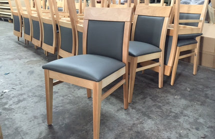 AMKO 875P Natural Commercial Grade Restaurant Wood Chair