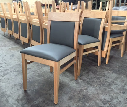 AMKO 875P Natural Commercial Grade Restaurant Wood Chair