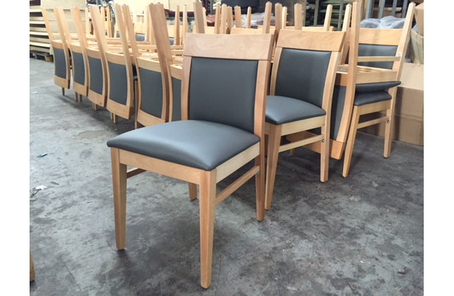 AMKO 875P Natural Commercial Grade Restaurant Wood Chair