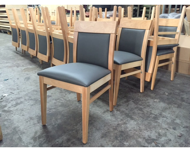 AMKO 875P Natural Commercial Grade Restaurant Wood Chair