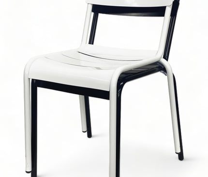 AMKO AL7715 White Aluminum Commercial Grade Restaurant Chair