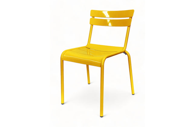 AMKO AL7715 Yellow Aluminum Commercial Grade Restaurant Chair