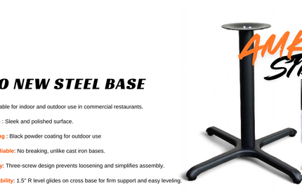 AMKO STB Steel Base STB2222 / STB2230 / STB3030 / STB3636 Commercial Grade Restaurant