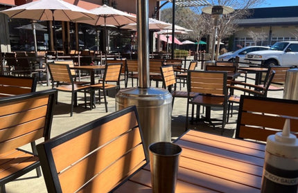 AMKO 529SB Teak Aluminum Commercial Grade Restaurant Chair