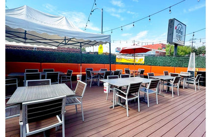 AMKO 543AG Espresso Aluminum Commercial Grade Restaurant Chair