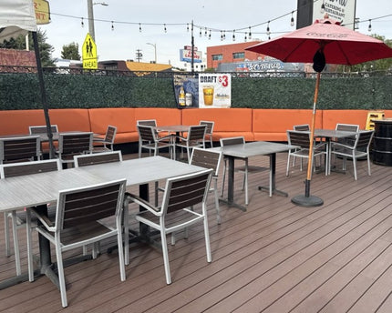 AMKO 543AG Espresso Aluminum Commercial Grade Restaurant Chair