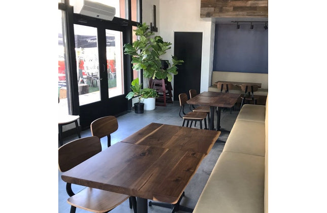 AMKO M7775 Black Walnut Metal Commercial Grade Restaurant Chair