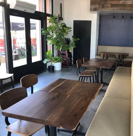 AMKO M7775 Black Walnut Metal Commercial Grade Restaurant Chair