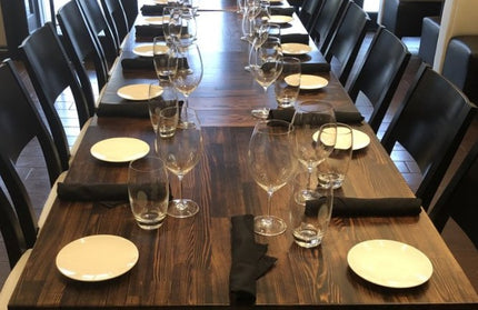 AMKO T64 Ashwood Carbonized Medium Dark Butcher Block Restaurant Table Top