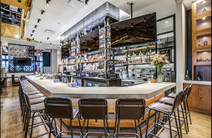 AMKO M5900BS Metal Frame Full Upholstered Seat Restaurant Barstool