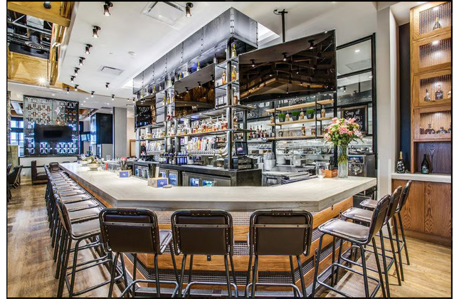 AMKO M5900BS Metal Frame Full Upholstered Seat Restaurant Barstool