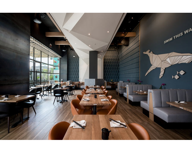AMKO T10 Plank White Oak Live Edge Restaurant Table Top