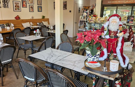 AMKO T76 White Marble HPL Restaurant Patio Table