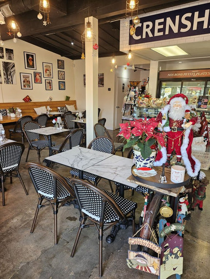 AMKO 608SB Black and White Aluminum Commercial Grade Restaurant Chair