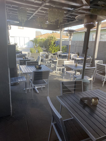 AMKO 528SB Silver Black Aluminum Commercial Grade Restaurant Chair