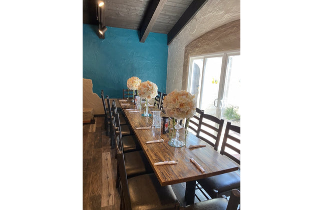 AMKO T64 Ashwood Carbonized Medium Dark Butcher Block Restaurant Table Top