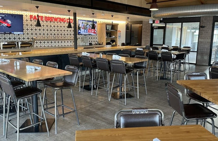 AMKO M5900BS Metal Frame Full Upholstered Seat Restaurant Barstool