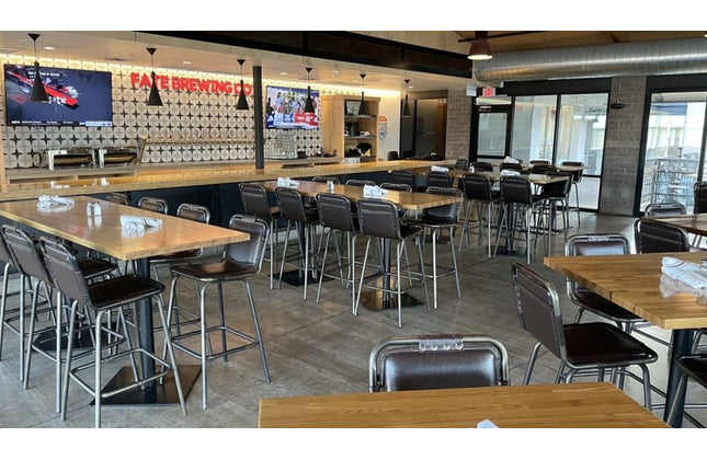 AMKO M5900BS Metal Frame Full Upholstered Seat Restaurant Barstool