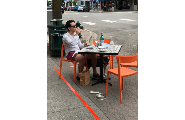 AMKO P148 Orange Commercial Grade Restaurant Durable Plastic Chair