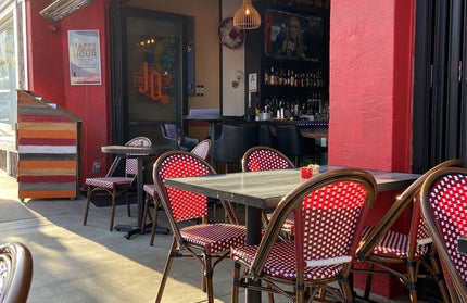 AMKO 608SR Red and White Aluminum Commercial Grade Restaurant Chair