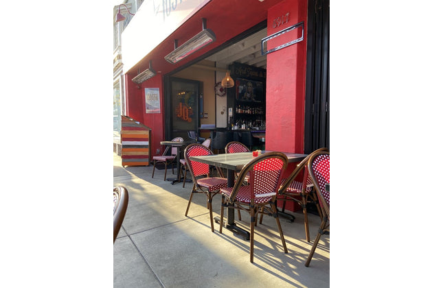 AMKO 608SR Red and White Aluminum Commercial Grade Restaurant Chair