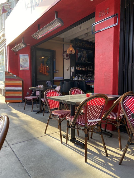 AMKO 608SR Red and White Aluminum Commercial Grade Restaurant Chair