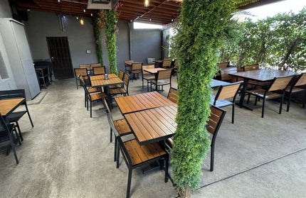 AMKO 529SB Teak Aluminum Commercial Grade Restaurant Chair