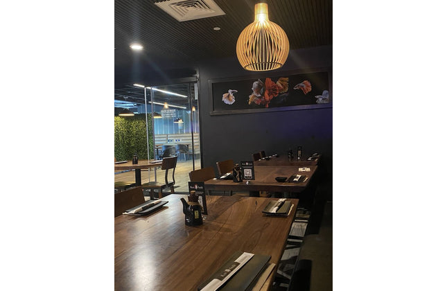 AMKO T20P Plank Black Walnut Live Edge Restaurant Table Top