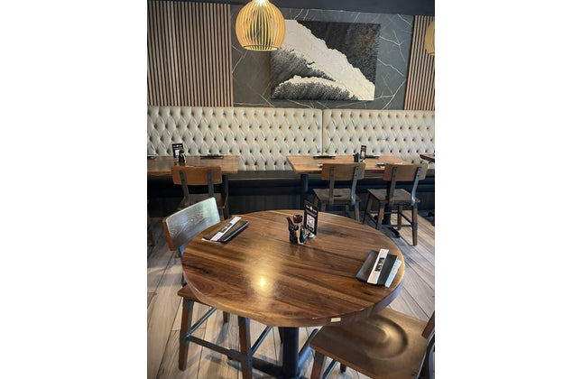 AMKO T20P Plank Black Walnut Live Edge Restaurant Table Top