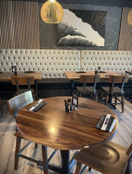 AMKO T20P Plank Black Walnut Live Edge Restaurant Table Top